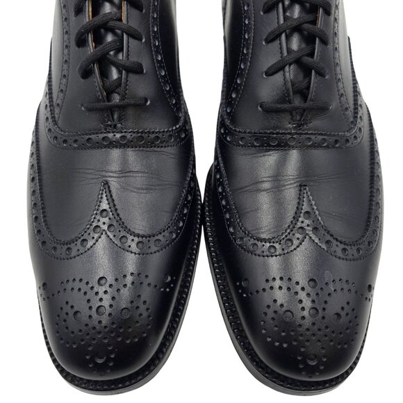 Church's Famous English Shoe Men 10 Black Leather Wingtip Benchmade Dress Oxford - Picture 2 of 15
